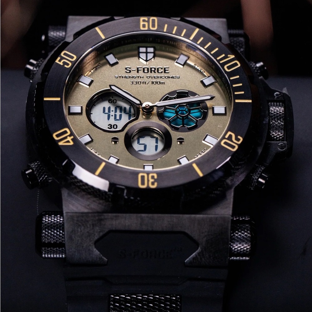 S-Force Black and Gold Watch